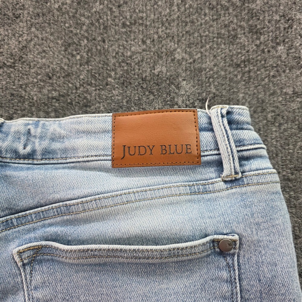 Judy Blue Retro Wide Fit Jeans Light Wash High Rise Stretch Denim 15/32 Womens - Picture 8 of 12